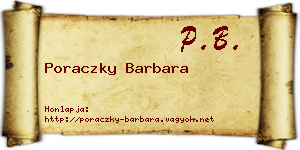 Poraczky Barbara névjegykártya